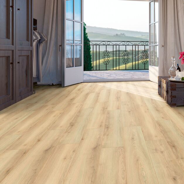 my floor laminati ლამინატი 12 მმ 33 კლასი გერმანული სახლი ტექნიკური მახასიათებლები;
წარმოების ადგილი: გერმანია, My Floor
ცვეთის კლასი: AC5
ჩამკეტი სისტემა (Lock)
სისქე 12 მმ
ზომები (Dimensions):
1375 x 188 x 12 მმ;



უპირატესობები (Advantages)
არ იკაწრება
იატაკქვეშა გათბობასთან თავსებადი
ბავშვებისა და ცხოველებისთვის უსაფრთხო&nbsp;
მარტივი მოვლა
ნესტგამძლე
დამზადებულია ბუნებრივი და მდგრადი მასალებისგან
გამოყენება
საძინებელი (Bedrooms)
ბავშვთა ოთახი (Children's room)
კომერციული გამოყენება: სასტუმრო